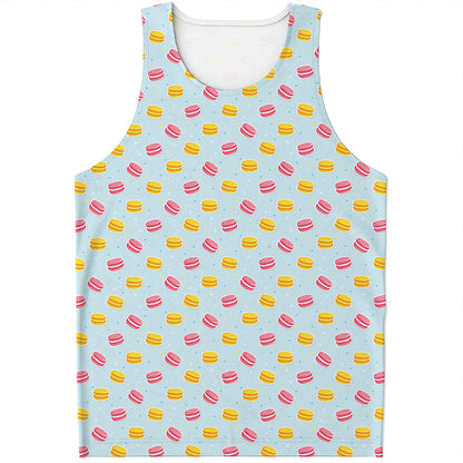 Pink And Yellow Macaron Pattern Print Men's Tank Top
