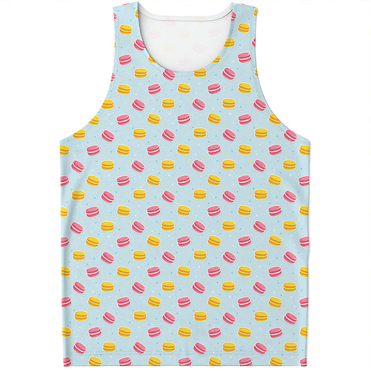 Pink And Yellow Macaron Pattern Print Men's Tank Top