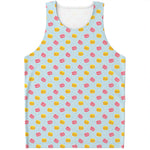 Pink And Yellow Macaron Pattern Print Men's Tank Top