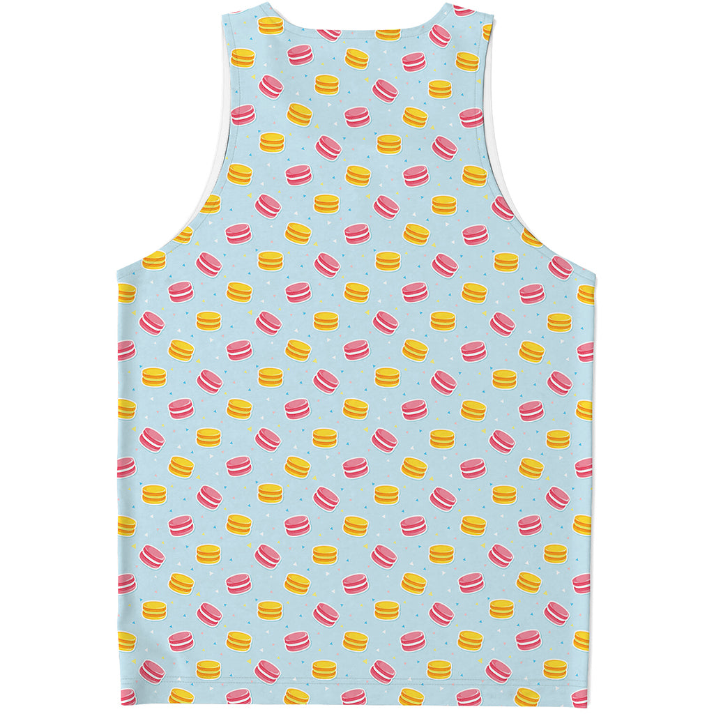 Pink And Yellow Macaron Pattern Print Men's Tank Top