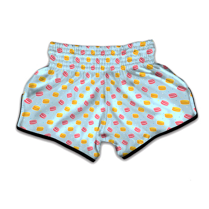 Pink And Yellow Macaron Pattern Print Muay Thai Boxing Shorts