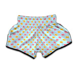 Pink And Yellow Macaron Pattern Print Muay Thai Boxing Shorts