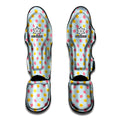 Pink And Yellow Macaron Pattern Print Muay Thai Shin Guards