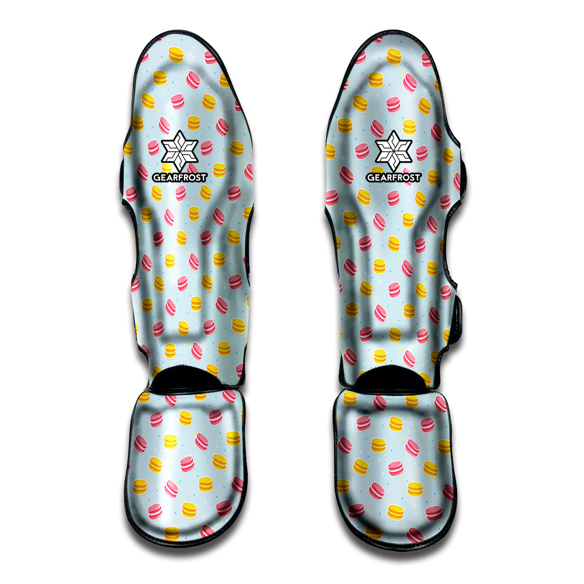Pink And Yellow Macaron Pattern Print Muay Thai Shin Guard