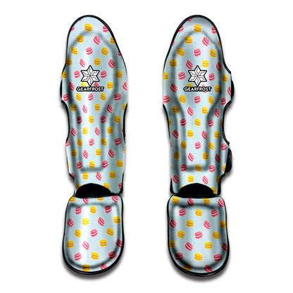 Pink And Yellow Macaron Pattern Print Muay Thai Shin Guard