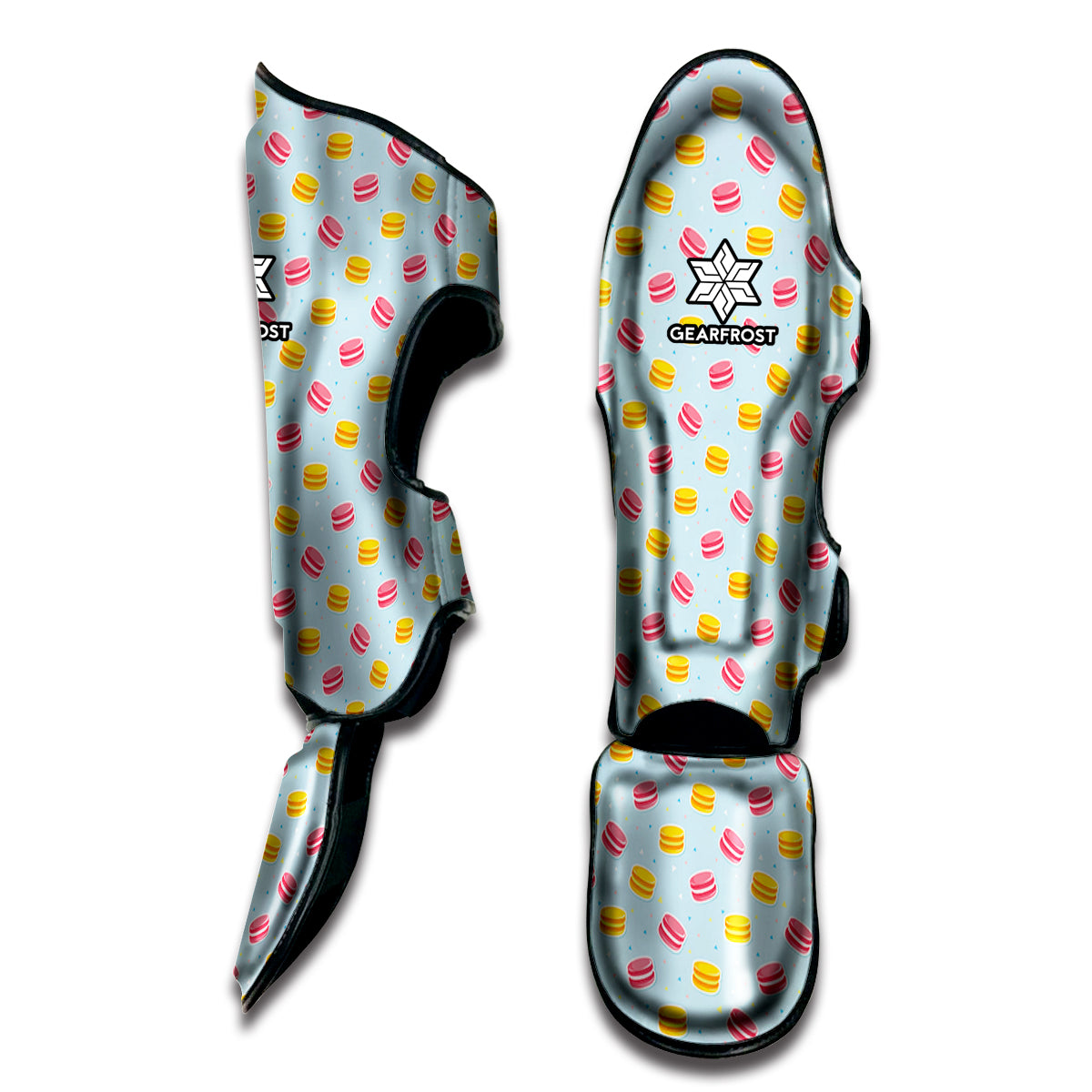 Pink And Yellow Macaron Pattern Print Muay Thai Shin Guard
