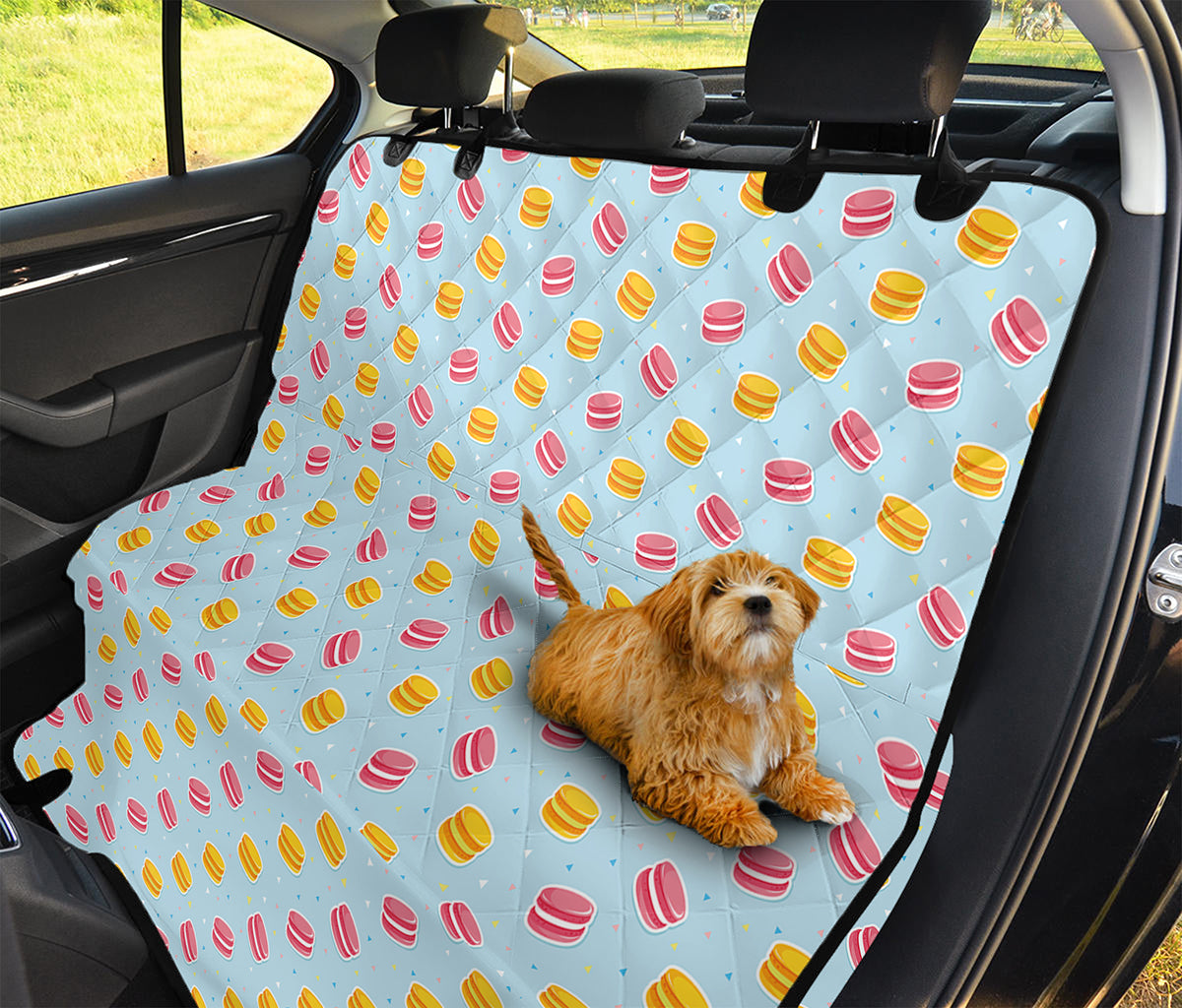 Pink And Yellow Macaron Pattern Print Pet Car Back Seat Cover