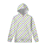 Pink And Yellow Macaron Pattern Print Pullover Hoodie