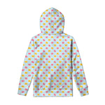 Pink And Yellow Macaron Pattern Print Pullover Hoodie
