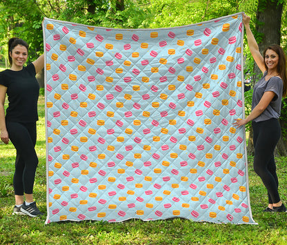 Pink And Yellow Macaron Pattern Print Quilt
