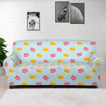 Pink And Yellow Macaron Pattern Print Sofa Cover
