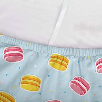Pink And Yellow Macaron Pattern Print Sofa Cover