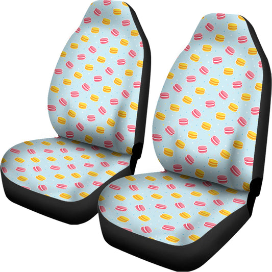 Pink And Yellow Macaron Pattern Print Universal Fit Car Seat Covers