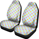 Pink And Yellow Macaron Pattern Print Universal Fit Car Seat Covers