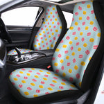 Pink And Yellow Macaron Pattern Print Universal Fit Car Seat Covers