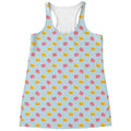 Pink And Yellow Macaron Pattern Print Women's Racerback Tank Top