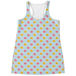 Pink And Yellow Macaron Pattern Print Women's Racerback Tank Top