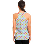 Pink And Yellow Macaron Pattern Print Women's Racerback Tank Top