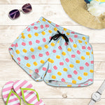 Pink And Yellow Macaron Pattern Print Women's Shorts