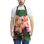Pink And Yellow Plumeria Flower Print Apron