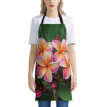 Pink And Yellow Plumeria Flower Print Apron