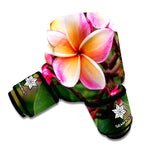 Pink And Yellow Plumeria Flower Print Boxing Gloves