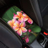 Pink And Yellow Plumeria Flower Print Car Center Console Cover