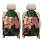 Pink And Yellow Plumeria Flower Print Car Seat Organizers