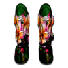 Pink And Yellow Plumeria Flower Print Muay Thai Shin Guard