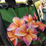 Pink And Yellow Plumeria Flower Print Pet Car Back Seat Cover