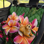 Pink And Yellow Plumeria Flower Print Pet Car Back Seat Cover