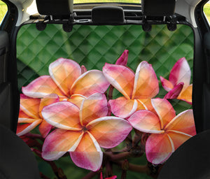 Pink And Yellow Plumeria Flower Print Pet Car Back Seat Cover