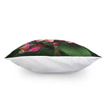 Pink And Yellow Plumeria Flower Print Pillow Cover