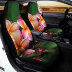 Pink And Yellow Plumeria Flower Print Universal Fit Car Seat Covers