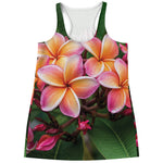 Pink And Yellow Plumeria Flower Print Women's Racerback Tank Top