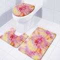 Pink And Yellow Tie Dye Print 3 Piece Bath Mat Set