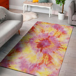 Pink And Yellow Tie Dye Print Area Rug