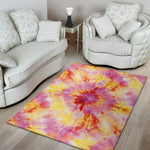 Pink And Yellow Tie Dye Print Area Rug