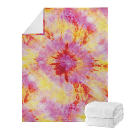 Pink And Yellow Tie Dye Print Blanket