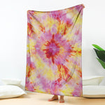 Pink And Yellow Tie Dye Print Blanket
