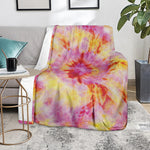 Pink And Yellow Tie Dye Print Blanket