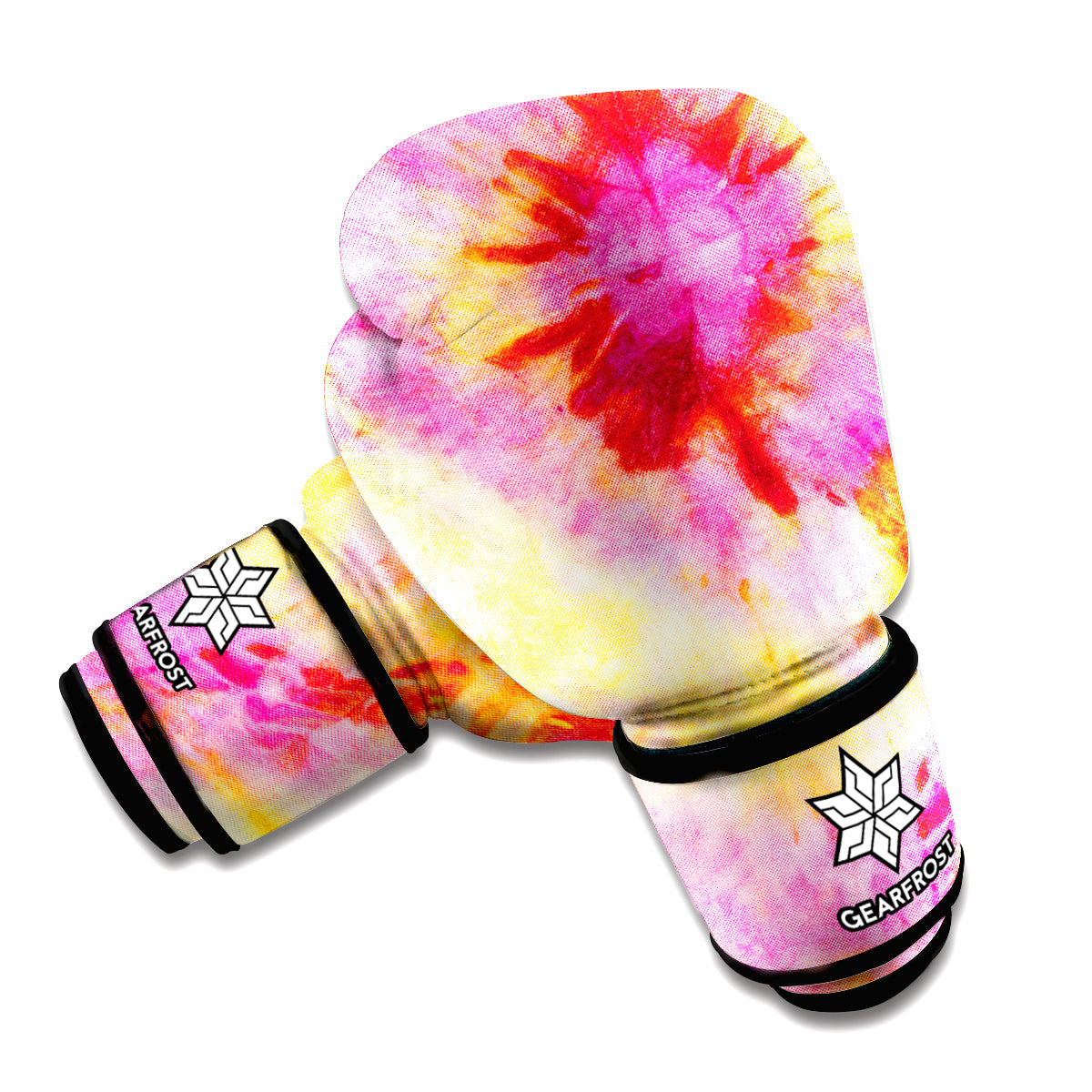Pink And Yellow Tie Dye Print Boxing Gloves