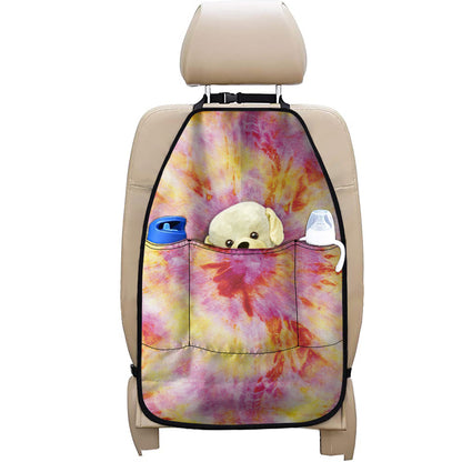 Pink And Yellow Tie Dye Print Car Seat Organizers