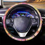 Pink And Yellow Tie Dye Print Car Steering Wheel Cover