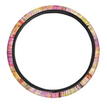Pink And Yellow Tie Dye Print Car Steering Wheel Cover