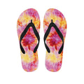 Pink And Yellow Tie Dye Print Flip Flops