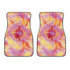 Pink And Yellow Tie Dye Print Front Car Floor Mats