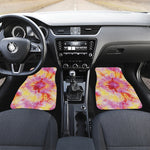 Pink And Yellow Tie Dye Print Front Car Floor Mats