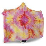 Pink And Yellow Tie Dye Print Hooded Blanket
