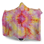 Pink And Yellow Tie Dye Print Hooded Blanket